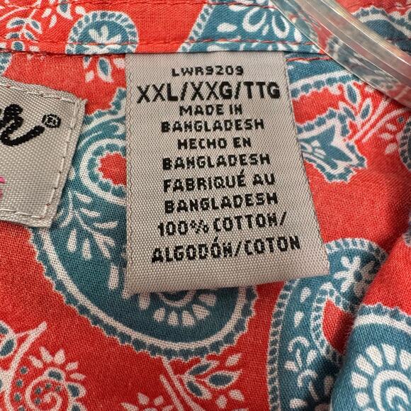 Wrangler Wms Wrancher Paisley Western Pearl Snap LS Shirt Size 2XL Cowgirl Rodeo - Picture 4 of 11